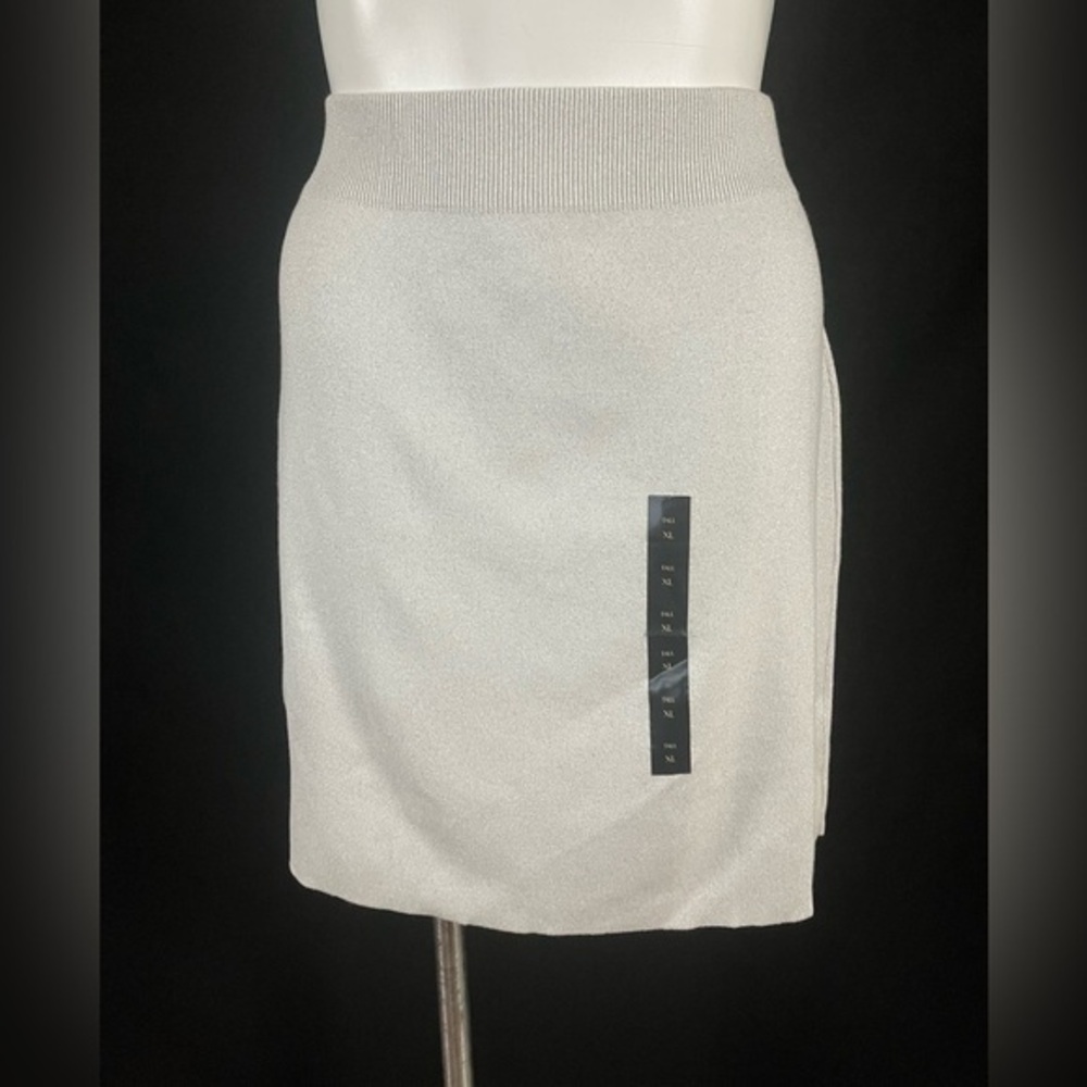 Banana Republic Factory Silver Shimmer Sweater Knit Skirt